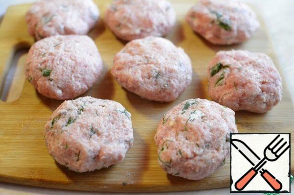 Form cutlets with wet hands.