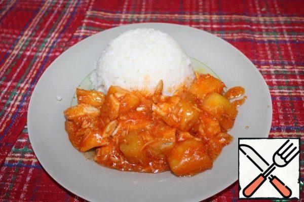 You can eat without garnish, you can garnish with rice.