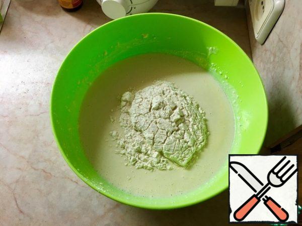 Add flour and mix thoroughly.
