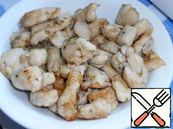 Then transfer the chicken to a plate.