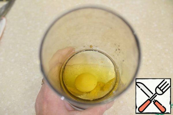 Beat the egg so that the yolk remains intact.