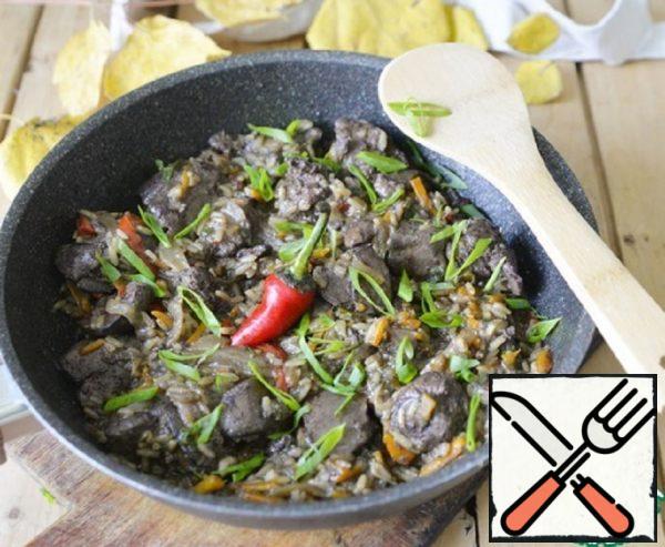 Chicken Liver with Vegetables and Rice Recipe