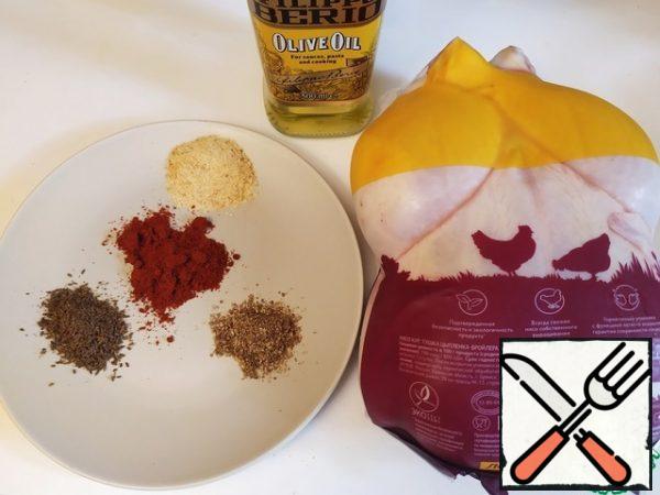 Take the whole chicken.
Spices can be varied.