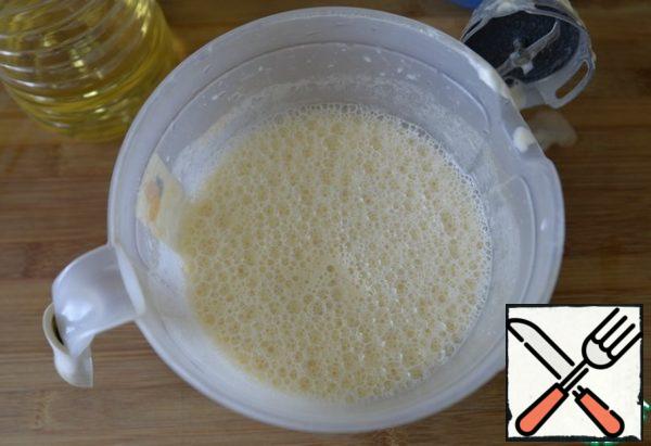 Pour the vegetable oil, mix, and leave the dough to swell for 30 minutes.