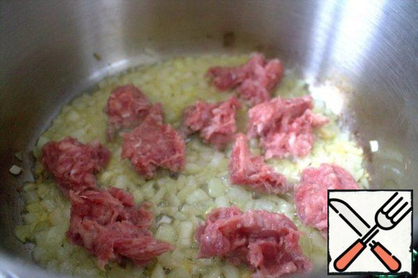 Add pieces of any minced meat. I have mixed.