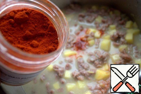 Add the smoked paprika and salt.