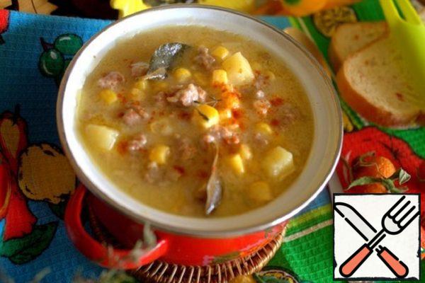 Chowder with Minced Meat and Corn Recipe