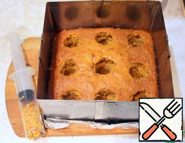 Use a large, cut-off syringe to make holes in the skin.