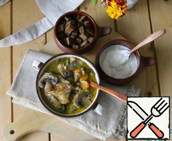 Chicken Soup with Pearl Barley and Mushrooms Recipe
