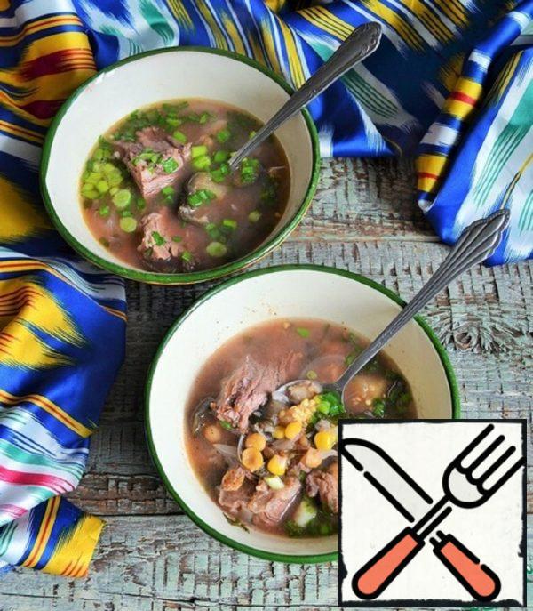 Meat Soup with Eggplant and Chickpeas Recipe