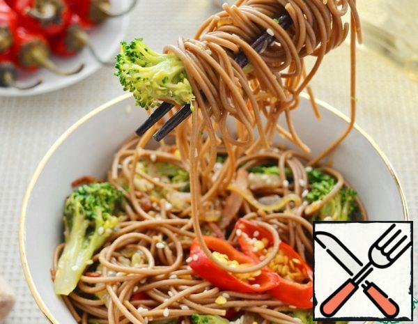Soba with Broccoli and Bacon Recipe