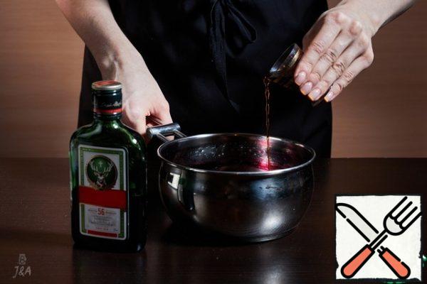 Bring to a boil when the berries start to burst. Add starch and liqueur. It's so delicious and fits our concept perfectly. Bring to a boil, stirring constantly, and cook for a couple of minutes. Allow to cool.