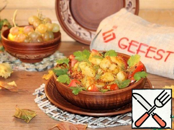 Fried Vegetables with Dry Potatoes Recipe