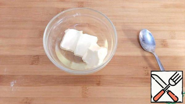 Mix vegetable oil with butter.