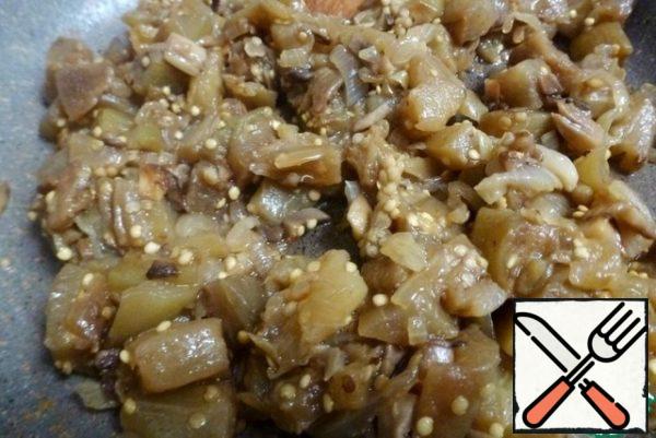 Cook until the eggplant is soft. It is better to cover the pan with a lid. Salt to taste.