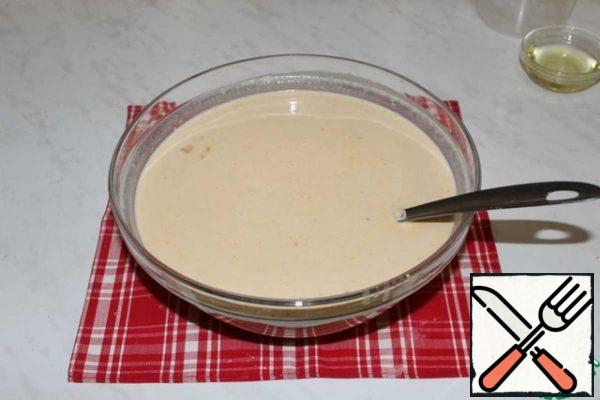 Add the milk and mix with a whisk. Let's rest for 10 minutes.