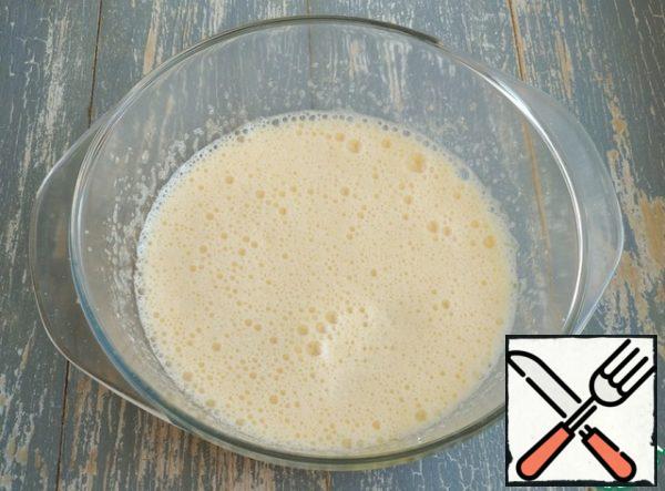 Beat with a whisk.