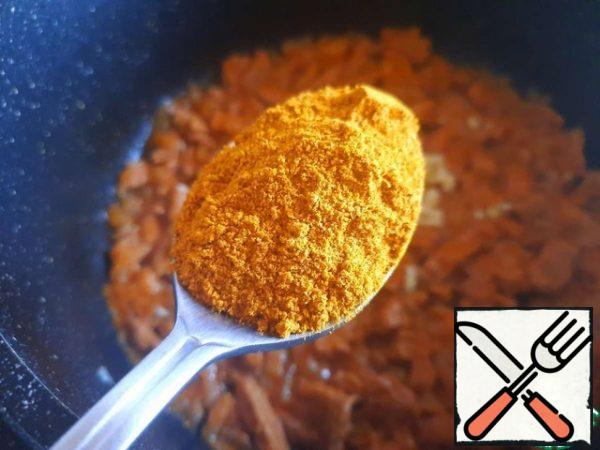 Add the curry seasoning. Stir and simmer for 3 minutes.