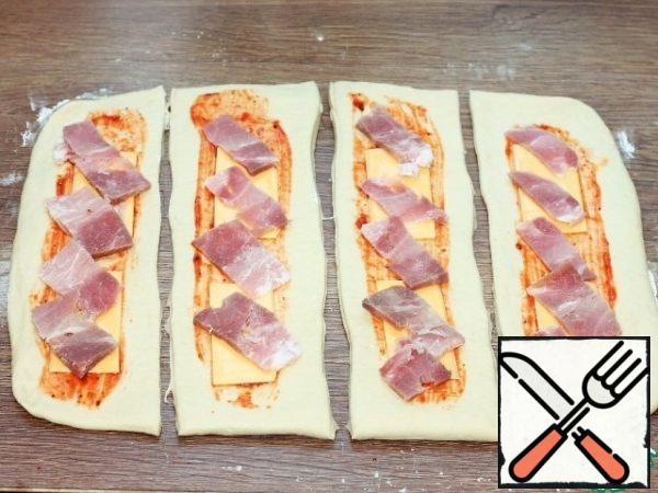 Then put the ham.