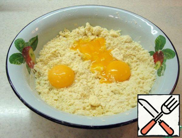 Add salt and egg yolks.