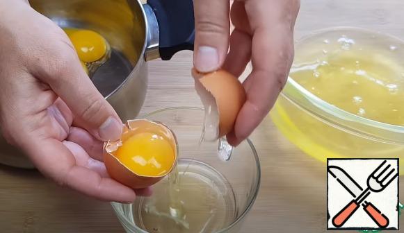 Carefully separate the whites from the yolks.