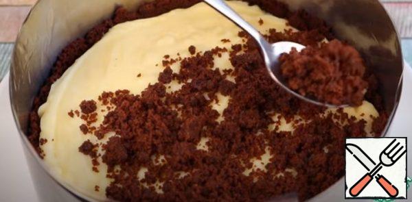 Sprinkle the remaining 1\3 crumbs on top of the cake. Leave to stabilize in the refrigerator for 5-6 hours. Bon Appetit!