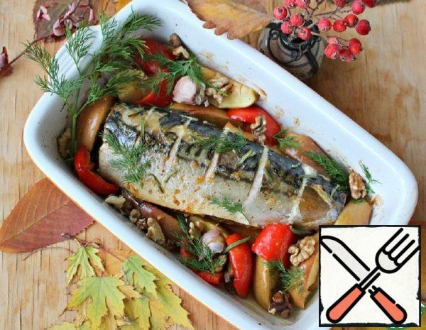 Mackerel baked with Nuts and Apples Recipe
