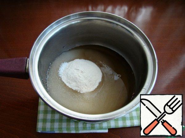 In a saucepan, combine sugar, agar-agar and lavender broth.