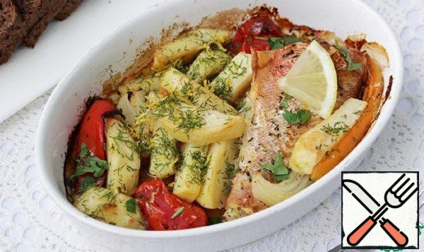 Fish Baked with Lemon Potatoes Recipe