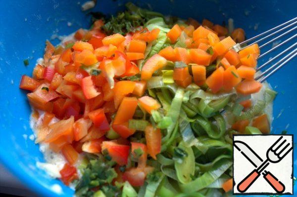Add red pepper or other vegetables, such as tomatoes without juice.