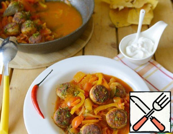 Fish Meatballs in a Thick Vegetable Sauce Recipe