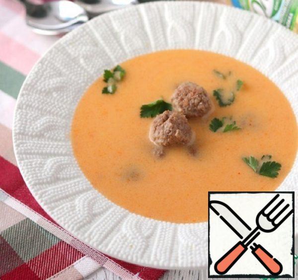 Vegetable Soup-Puree with Fried Meatballs Recipe