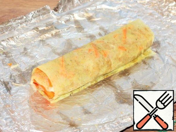 Then wrap the roll in parchment.