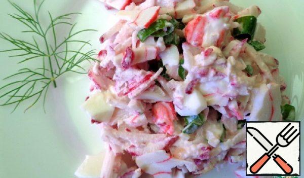 Salad with Crab Sticks and Radishes Recipe