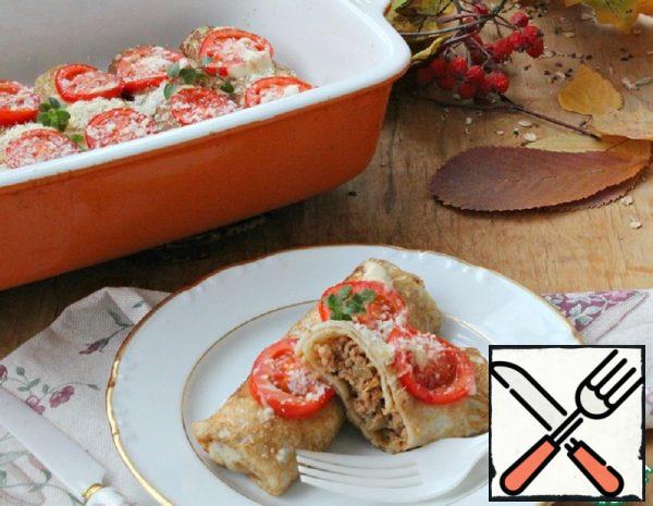 Baked Pancakes with Filling Recipe