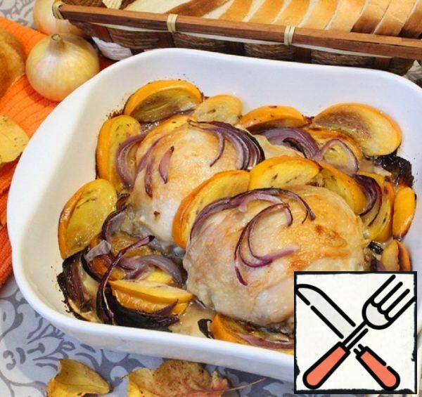 Chicken Thighs baked with Persimmon Recipe