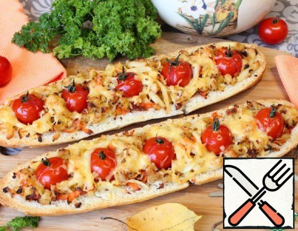 Baguette Baked with Minced Meat and Cherry Recipe