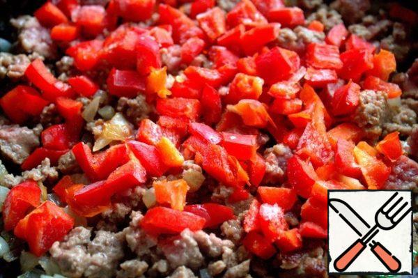 Add the chopped pepper.