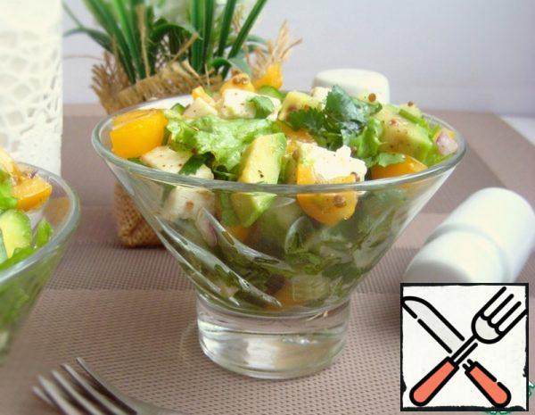 Vegetable Salad with Avocado and Adyghe Cheese Recipe