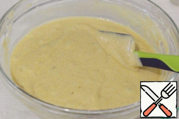 And use a spatula to gently mix them into the dough.