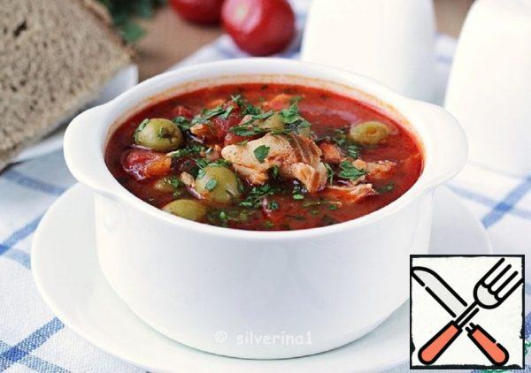 Tomato Soup with Fish and Olives Recipe