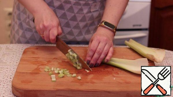 Celery cut into cubes.