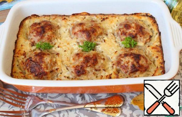 Cutlets baked in Grated Potatoes Recipe