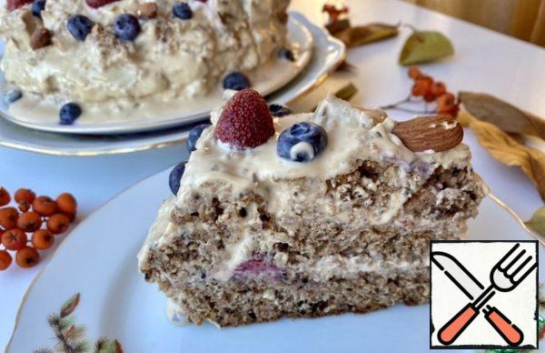 Cut into pieces and enjoy a healthy dessert) whole-Grain cake with oatmeal and nuts charges with energy and vitamins, as well as a great mood)

Bon appetit!!!