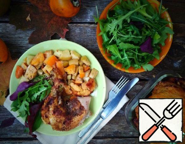 Chicken Stuffed with Persimmon and Apple Recipe