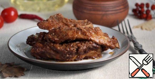 The ribs are bombic, you need to cook immediately increasing everything by 2-3 times. They fly away like seeds.