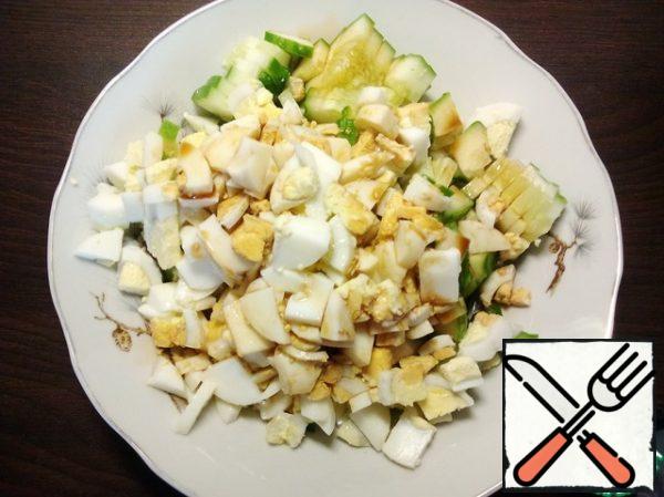 Season with butter and soy sauce.