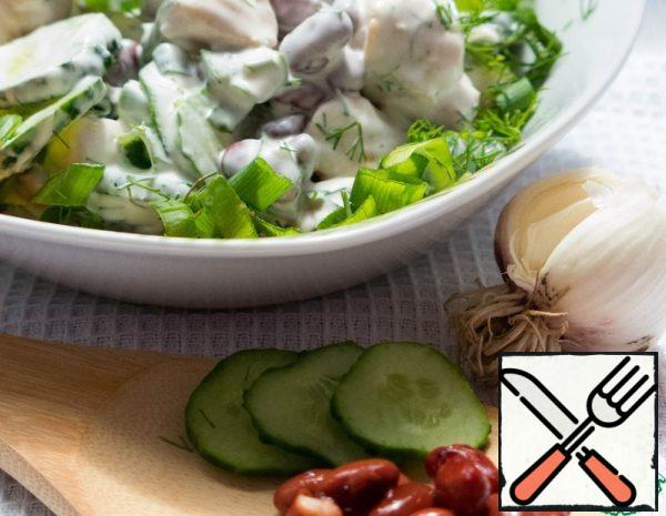 Salad with fresh Cucumbers and Beans Recipe