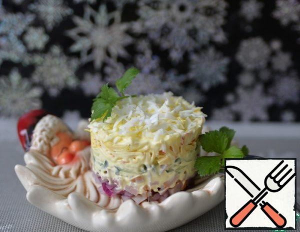 Puff Salad with Ham and Apple Recipe