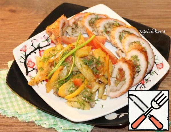 Meat Rolls with Stuffing and Potatoes Recipe
